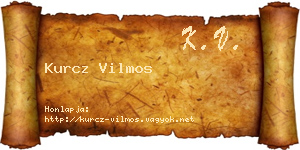 Kurcz Vilmos névjegykártya