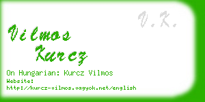 vilmos kurcz business card